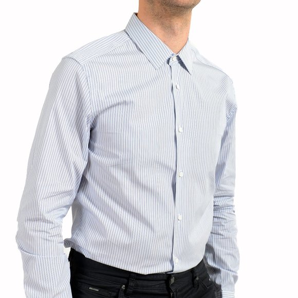 Hugo Boss Men's "T-Charlie" Multi-Color Slim Fit Striped Long Sleeve Dress Shirt - Picture 5 of 9